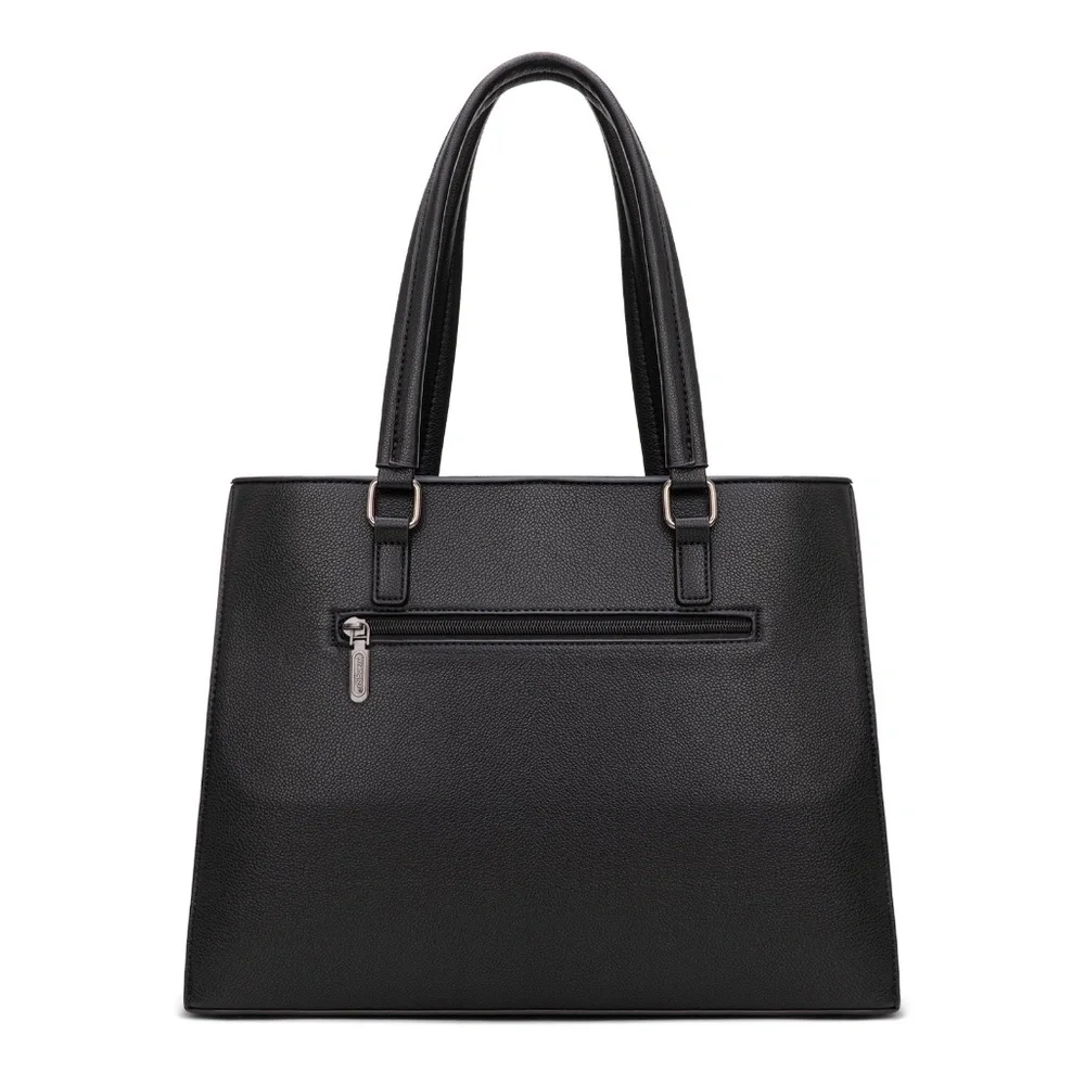 Wrangler Black Structured Tote Bag